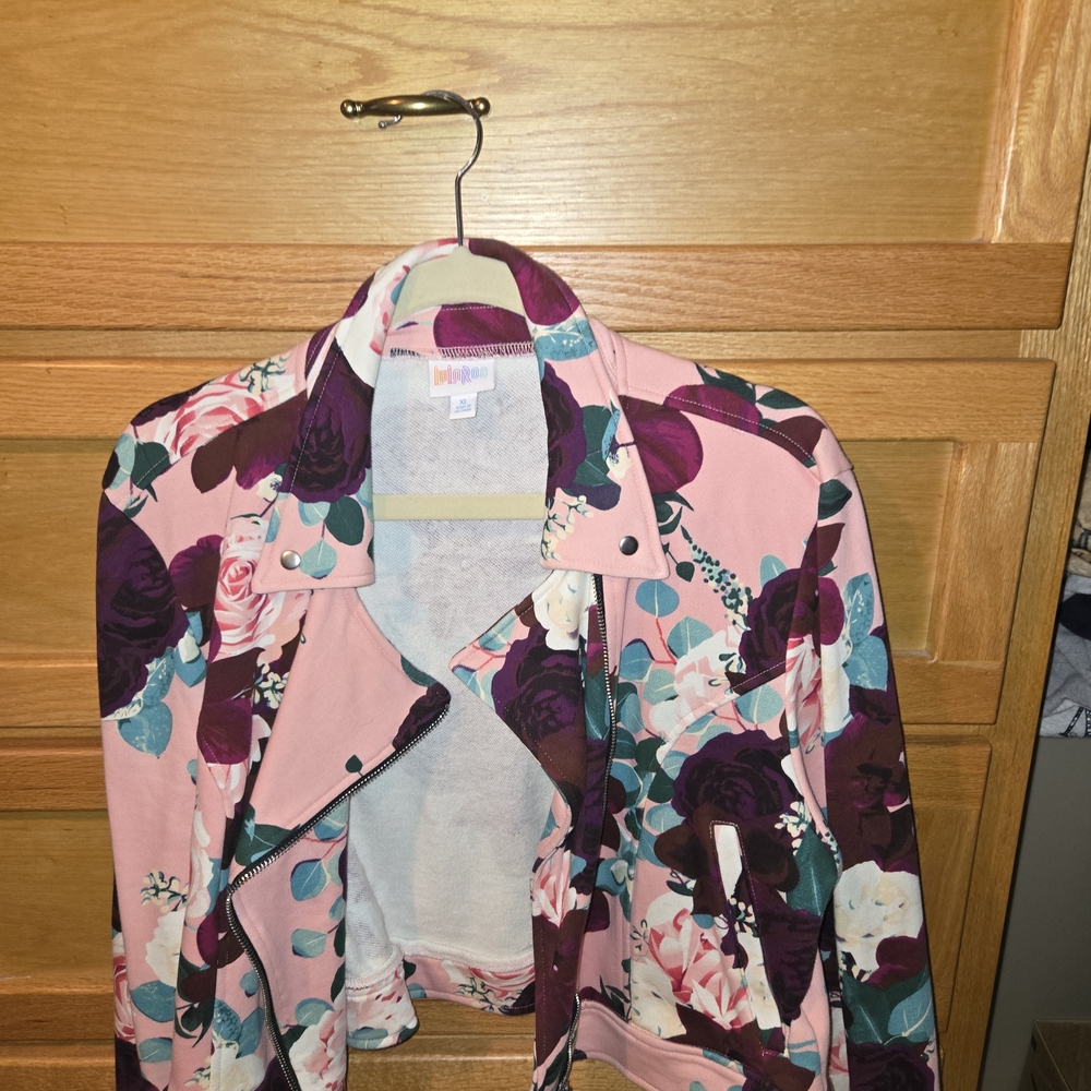 Floral Pink Women's Jacket Lularoe Presley Jacket